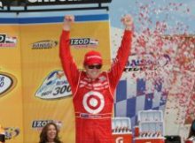 Scott Dixon celebrates winning the IZOD IndyCar Series Road Runner 300. Photo Jim Haines for IndyCar